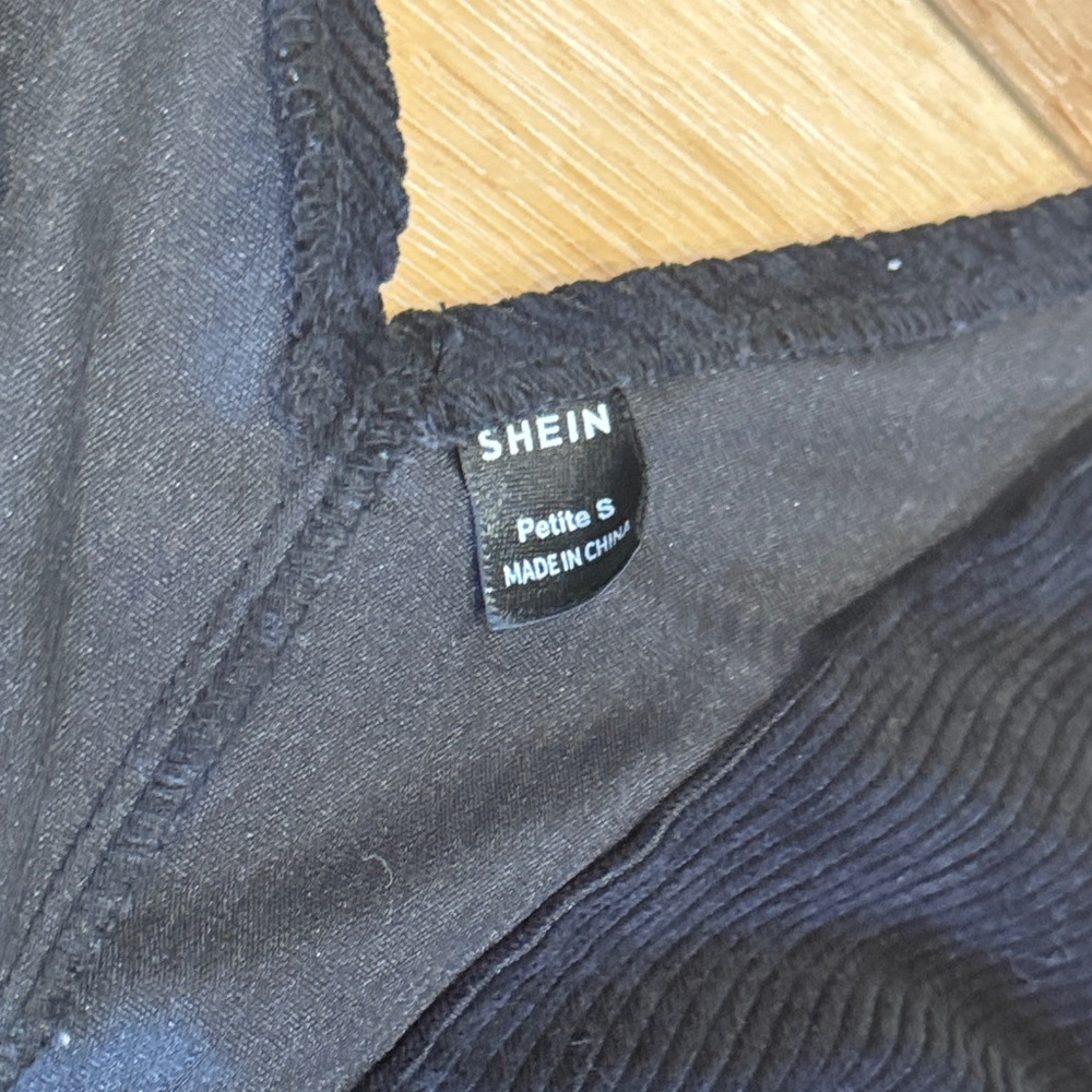 Elegant Black Zipper corduroy Dress SHEIN Small petite - Picture 3 of 7